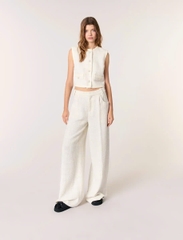 Áo khoác gile tweed sequin dáng ngắn croptop