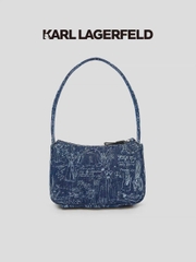 Túi Karl logo kim loại denim