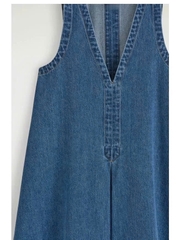 Váy COS denim suông cổ V sát nách
