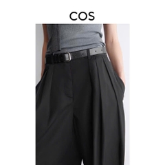 Quần suông COS đen cạp cao khuy trước