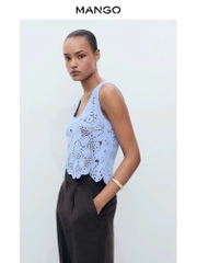 Top MNG sợi dệt màu xanh pastel
