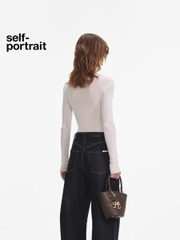 Áo thun Sel-Portrait cổ bẻ dài tay khuy trước