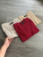 Top MassimoDutti sợi dệt cổ tròn