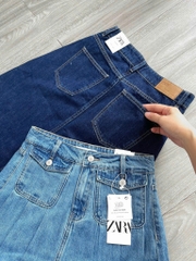 Chân váy denim Zara midi ly trước