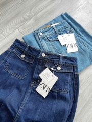 Chân váy denim Zara midi ly trước