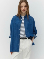 Sơ mi denim SUESS cổ đức