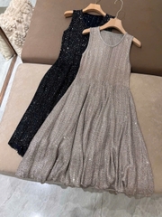 Váy len dệt ALAIA maxi đính hạt bling 2 màu