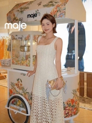 Maxi Maje đính hạt bling màu navy