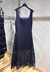 Maxi Maje đính hạt bling màu navy