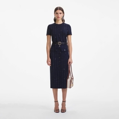 Áo Sel-Portrait cổ tròn bling navy (tách set)