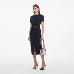 Áo Sel-Portrait cổ tròn bling navy (tách set)