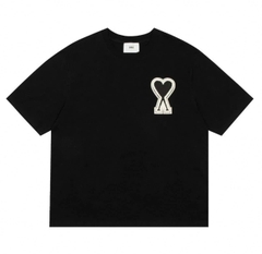 Tshirt AMI dáng over logo tim to