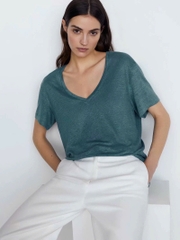 T shirt Massimo Duti cổ tim 3 màu
