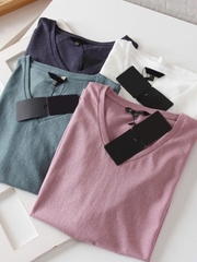 T shirt Massimo Duti cổ tim 3 màu
