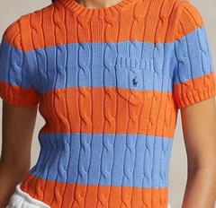 Áo polo cotton cổ tròn túi ngực