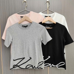 Top thun Karl hoạ tiết hoa chân 4 màu