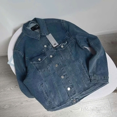 Jacket denim Karl dài tay cổ đức