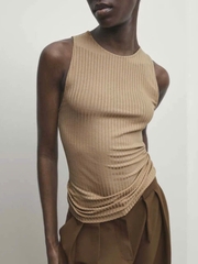 Top Massimo Dutti sát nách dệt kim 3 màu