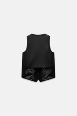 Gilett Zara đen vạt lệch dư xịn