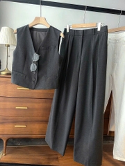 Gilet Theory màu ghi (set 3pcs tách set)