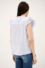 Áo sơ mi  BA&SH tay hến xanh blue