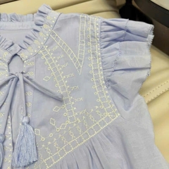 Áo sơ mi  BA&SH tay hến xanh blue