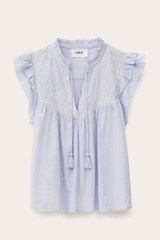 Áo sơ mi  BA&SH tay hến xanh blue