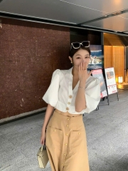 Áo Sel-Portrait tay bồng cổ V