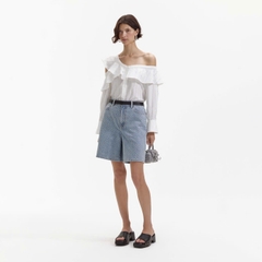 Sơ mi trắng Sel-Portrait đính cườm cổ bèo