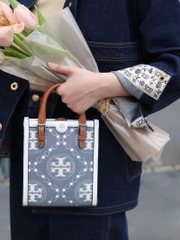 Túi Tory Burch pocket monogram denim