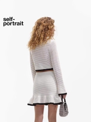 Chân váy Self- Portrait len móc viền đen đuôi cá Sel-Portrait