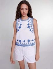 Áo Maje tanktop thêu xanh