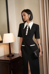 Váy Tommy dáng dài cổ đức khuy vàng