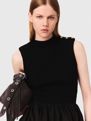 Váy lưới ngắn và vải taffeta