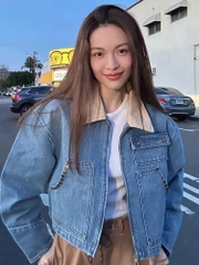 Áo khoác denim có đinh