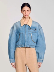 Áo khoác denim có đinh