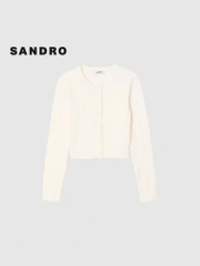 Áo cardigan đan sườn cắt ngắn