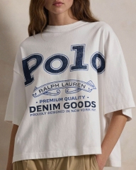 Áo thun Polo RL logo chữ dáng crop