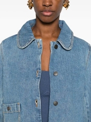 Áo khoác denim Ba&Sh cổ sen tuồn auth