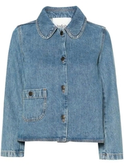 Áo khoác denim Ba&Sh cổ sen tuồn auth