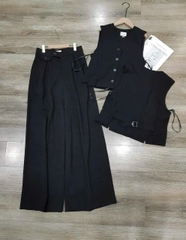 Set gile CK áo gile + chân váy midi dư xịn kèm belt da