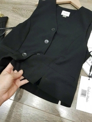 Set gile CK áo gile + chân váy midi dư xịn kèm belt da