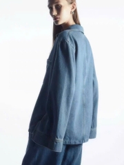Áo denim COS chui đầu cổ bẻ (tách set)