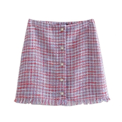Chân váy Zara dạ tweed khuy đá