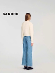 Áo khoác cadigan cổ tròn Sandro khuy to