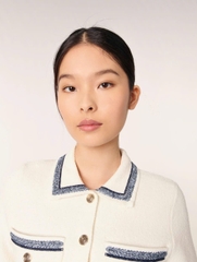 ÁO CARDIGAN LEN DÁNG NGẮN VIỀN TƯƠNG PHẢN