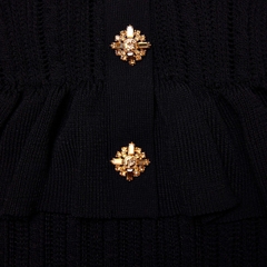 Váy Self- Portrait midi peplum Knit Đen