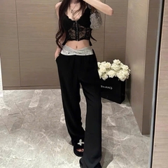 Quần lụa suông ALEXANDERWANG cạp trắng