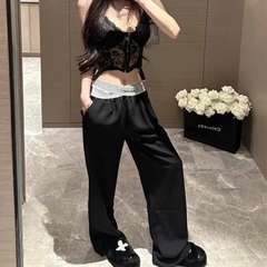 Quần lụa suông ALEXANDERWANG cạp trắng