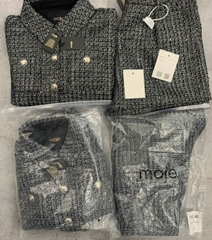 Set Maje vải tuýt kim loại đính sequin